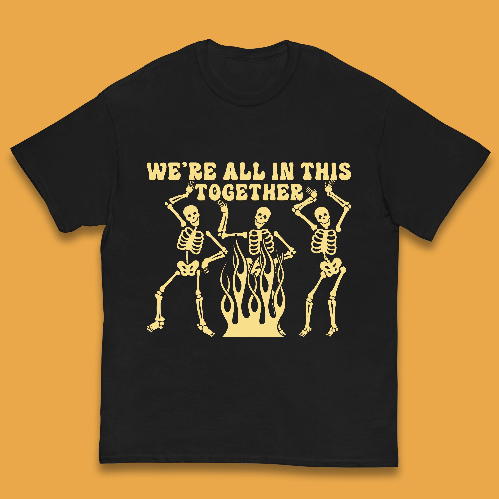 

We re All In This Together Dancing Skeletons Halloween Day Spooky Season Kids T Shirt 140