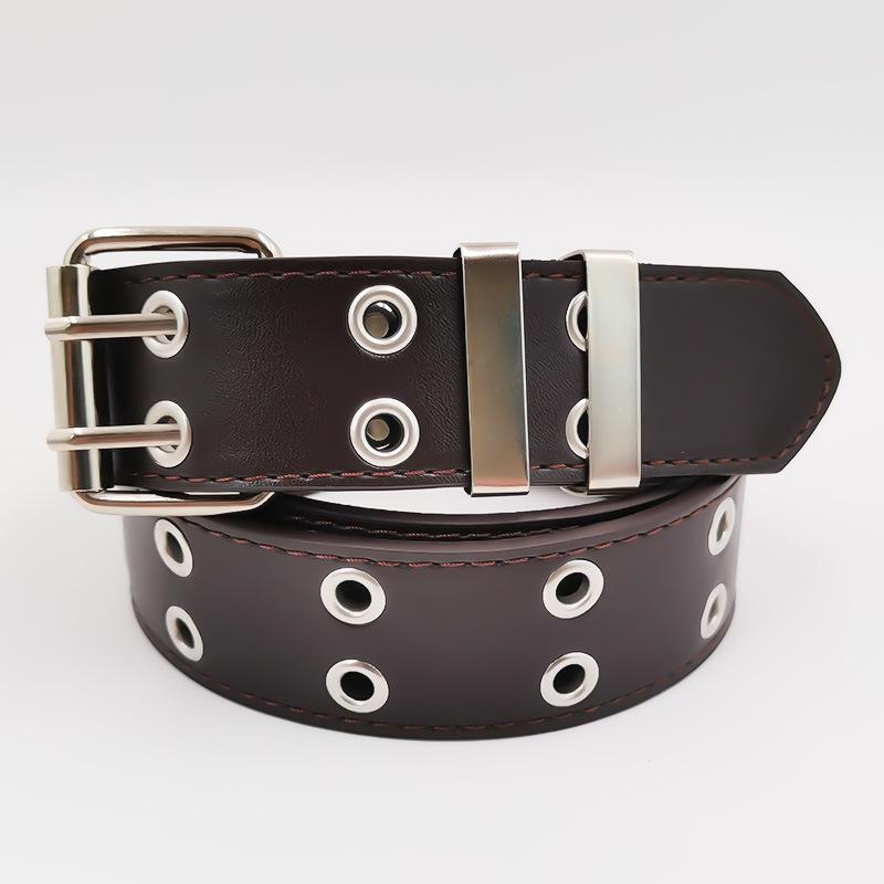

Double Exhaust Eyes Girls Belt European and American Popular Punk Style Jeans Belt Chain Decorative Pu Belt