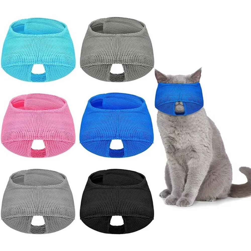 Breathable Cat Muzzle Mesh Cat Mouth Guard Muzzle New Anti Bite Muzzles  Kitten Bathing Bag
