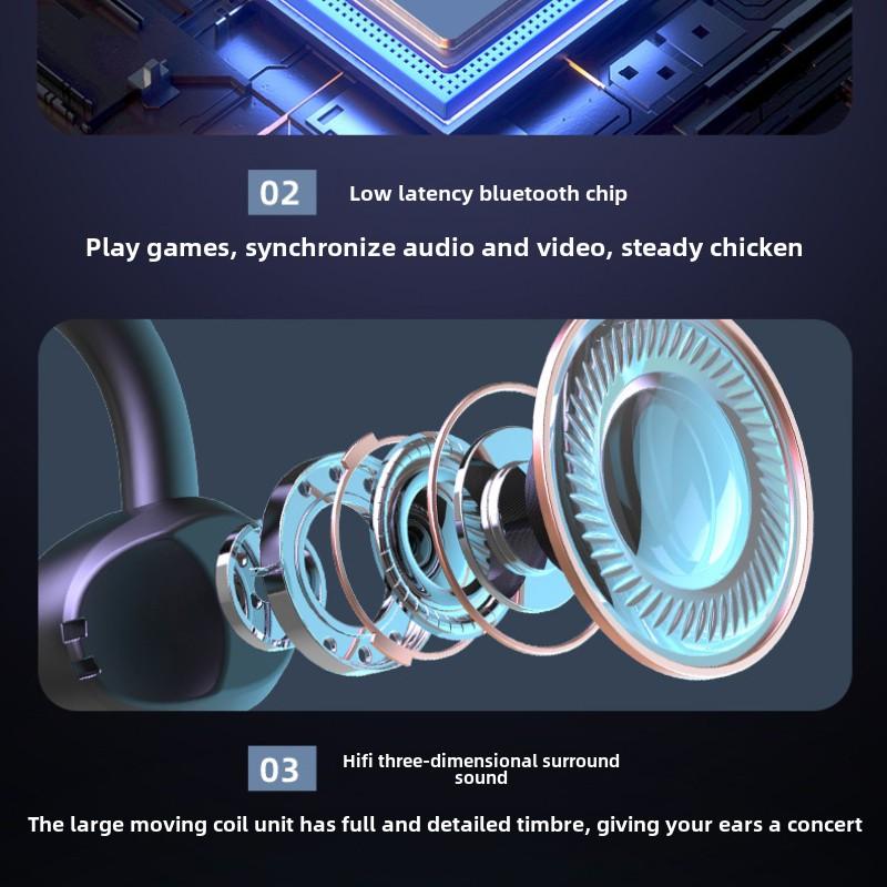 Bluetooth-ørepropp Ingen ørebevegelse Luftledning Stereo Plug-in Kort Dobbeltkanalsørepropp Universell