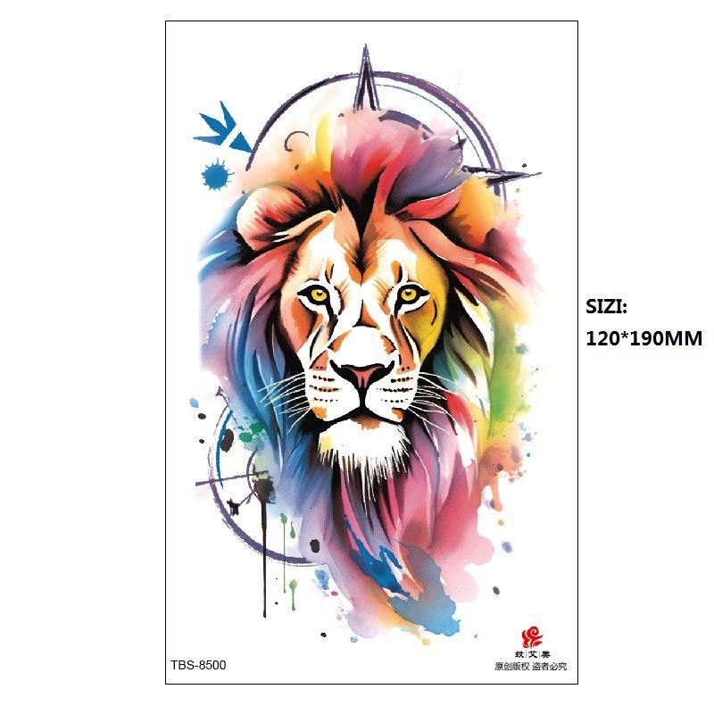 Hand Painted Original Color Flower Fox Phoenix Women'S Simulated Tattoo Water Transfer Tattoo Sticker