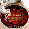 Arsenal F Custom Name Round Area Rug,Carpet Rug for Living Room Bedroom Sofa Playroom Decor,Non-slip Floor Mat