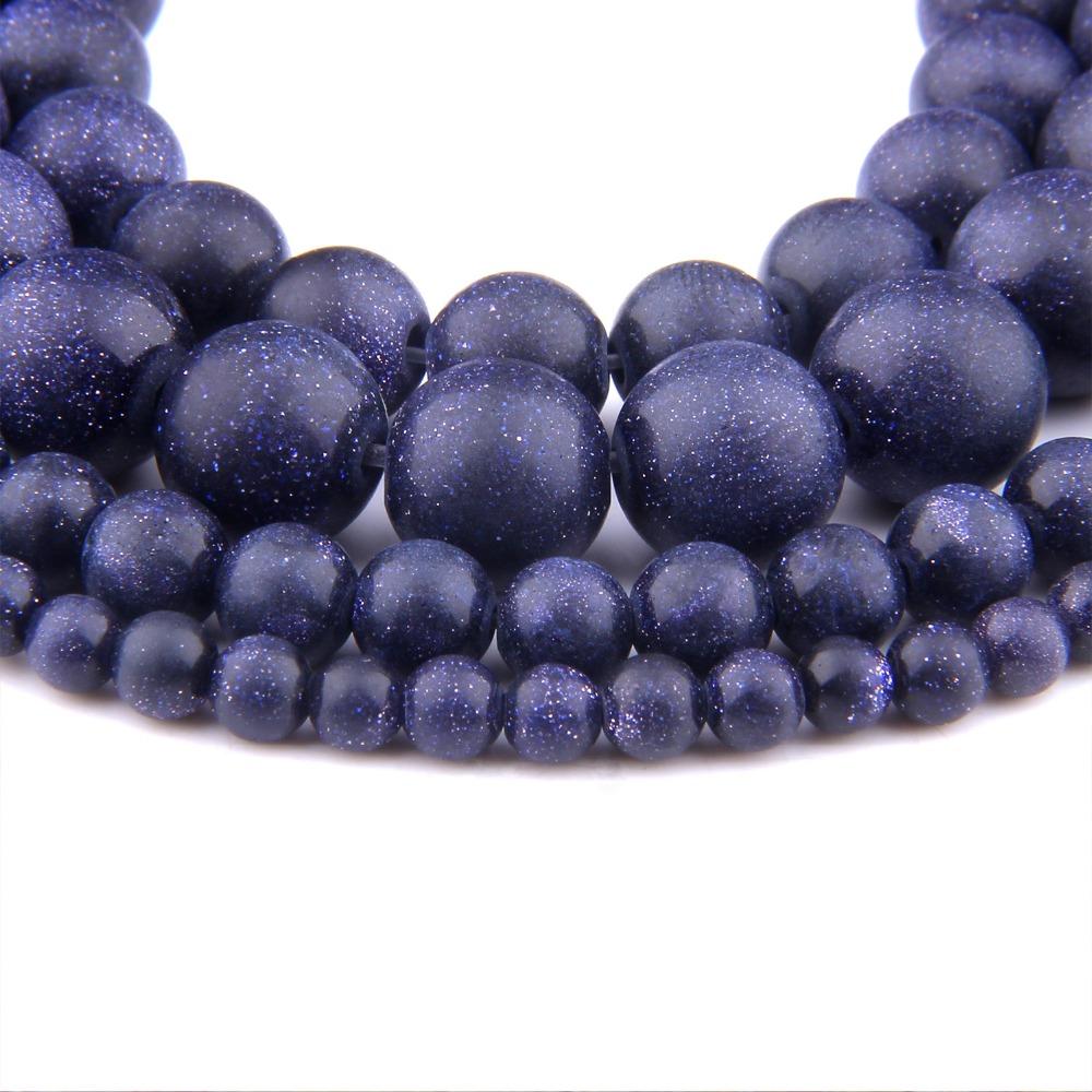 6 8 10 12mm Frosted Bluesand sandstone Beads Round Matte Loose blue sand stone Beads Gem Stone Beads For Jewelry Making bracelet 4mm about 92beads