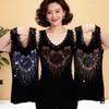 Women's Summer Rhinestone Lace Camisole - Loose Fit, Sleeveless Plus Size Tank