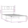 Metal Bed Frame with Headboard Black 80 X 200 Cm