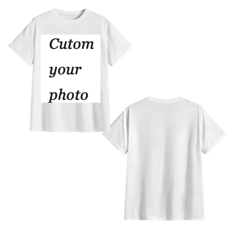 

Custom Cotton Customized Print Short Sleeve T Shirt Tops Tees DIY Your Like Photo Or Logo Cotton Tshirt Unisex Women Clothing S