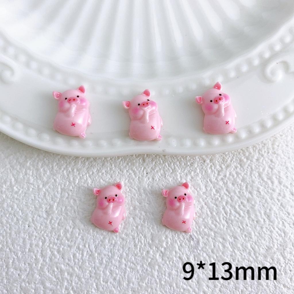 New Cute Cartoon Happy Pig Head Pig Butt Nail Art Accessories Handmade DIY Phone Case Hairpin Parts Materials