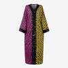 Oversized Women V Neck Batwing Sleeve Floral Print Casual Baggy Maxi Bohemia Dress