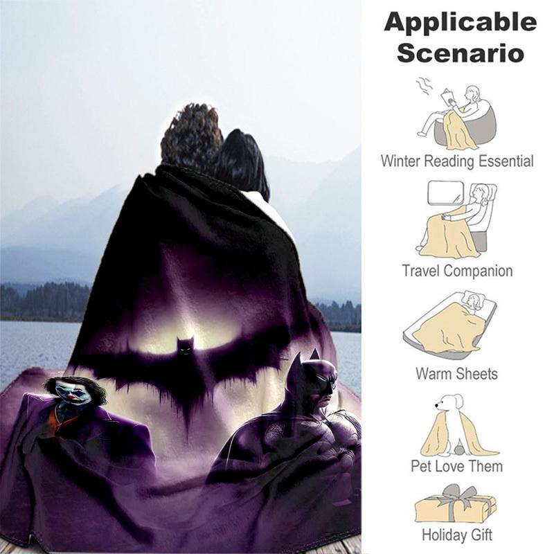1pc Batman Vs Joker: Dark Knight Showdown Cartoon Blanket,Portable Throw for Travel & Camping, All Season Cozy Blanket,Ideal Gift