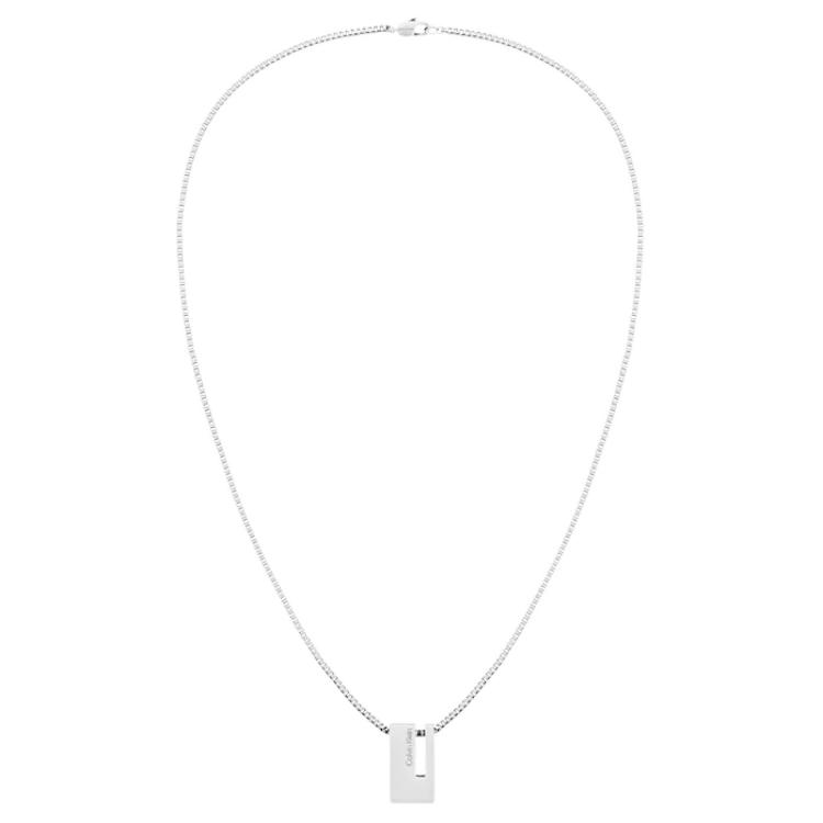 Calvin Klein Fashion Series Solid Design Steel Necklace Men necklaces Silver 35100019 F,Silver