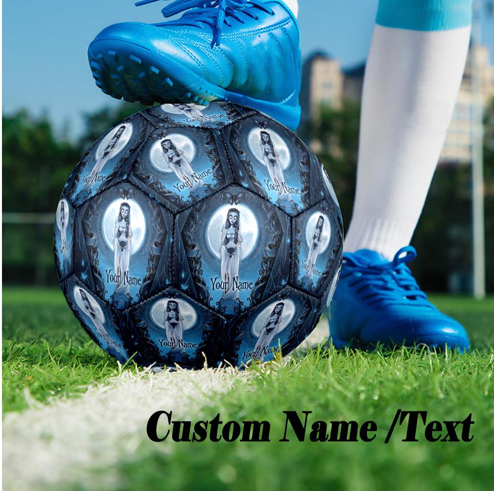Custom Text Size 5 Soccer Ball, Standard Match Football For OutdoorCorpse Bride Emily Victor
