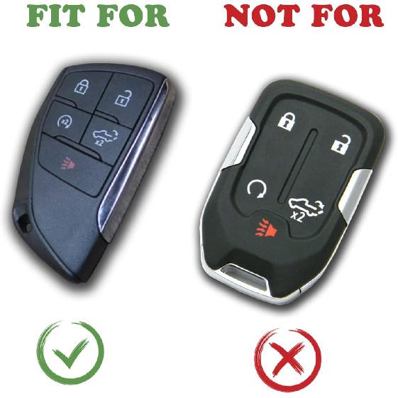 TANDRIVE Key Fob Cover For -2025 2026 Chevy Silverado 1500 GMC Sierra 1500, 2024-2026 Silverado Sierra 2500HD 3500HD, Silicone, 2-Pack, Black