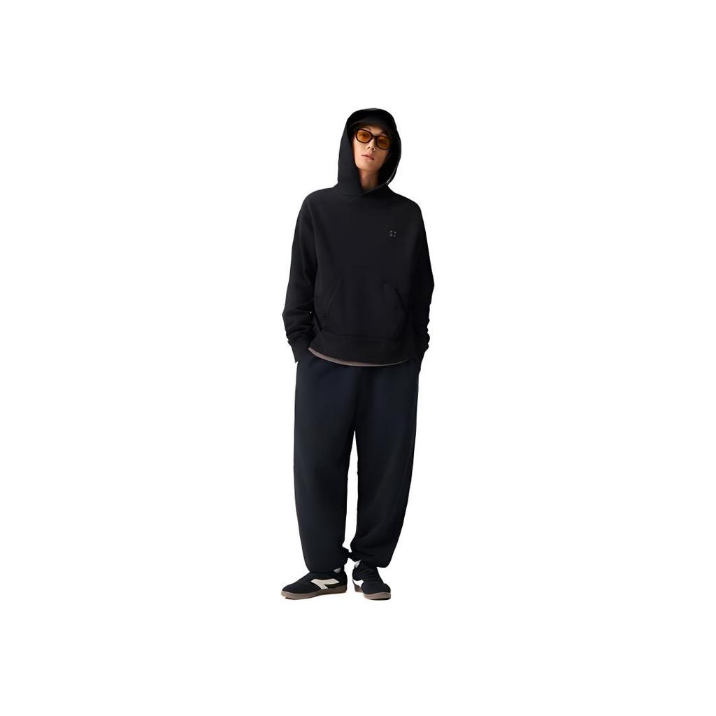 Li Ning Vital Series Einfarbig Kapuzenpullover Bequem Atmungsaktiv Vielseitig Locker Sweatshirt Unisex Sweatshirt Schwarz AWDUB33-2
