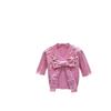 Premium Pink Sequin Bow V-Neck Knit Top – Long Sleeve, Versatile, Youthful Spring Style