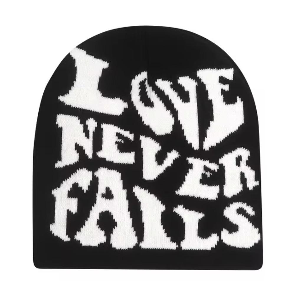 Letter Knitted Hat Elastic Hip Hop Cap Gothic Beanies Cap  Outdoor