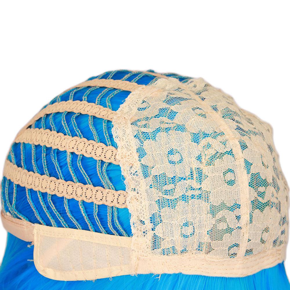 Professionelle 120 cm/46,8 Zoll LOL Jinx Cosplay-Perücke, Spiel, blau, lange blaue Zöpfe, hitzebeständige synthetische Perücken für Frauen und Mädchen, Cosplay-Party