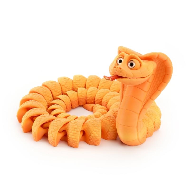 Flexible Joints Articulated Cobras Fidgety Toy Table Decors 3D Printed Crazys Cobras ,Realistic Crazys Cobras Statues