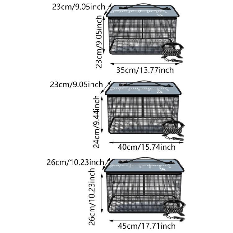 Folding Fishing Net Floating Fishing Basket Live Fish Protector Fast Drying Thickened Fishing Basket Easy to Use