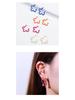 Kenjie Vivid Drip Oil Floral Geometric Hoop Earrings with Silver Needle