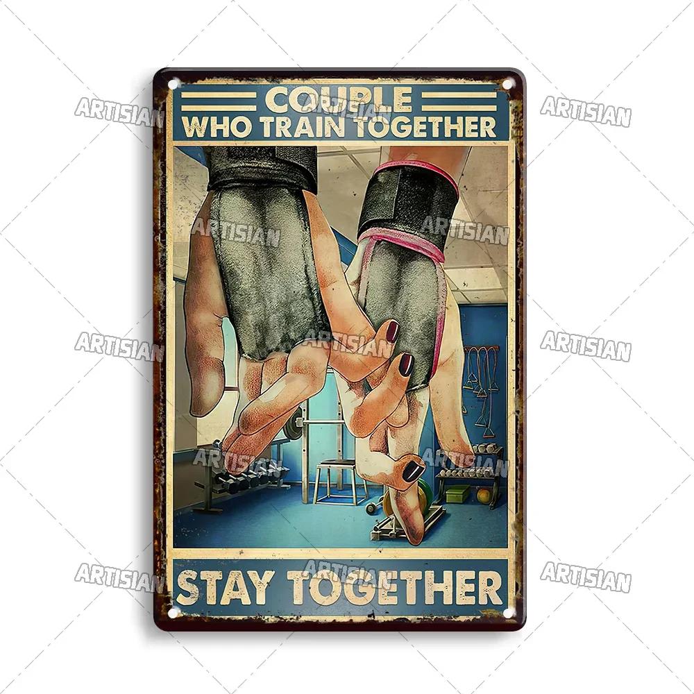 Old Man Gym Club Inspirational Phrase Art Painting Wall Plate Decor Vintage Tin Sign Fitness Garage Room Decoration Metal Signs