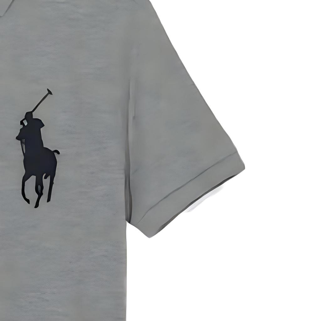 Polo Ralph Lauren Vzor s logem Vyšívané Polo tričko s krátkým rukávem Pánské topy Šedé 710907394006