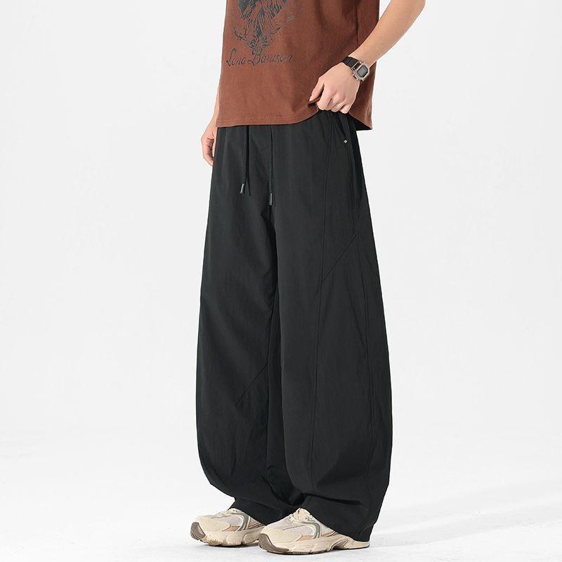 Mens Loose Straight Wide Leg Quick Dry Breathable Casual Work Pants