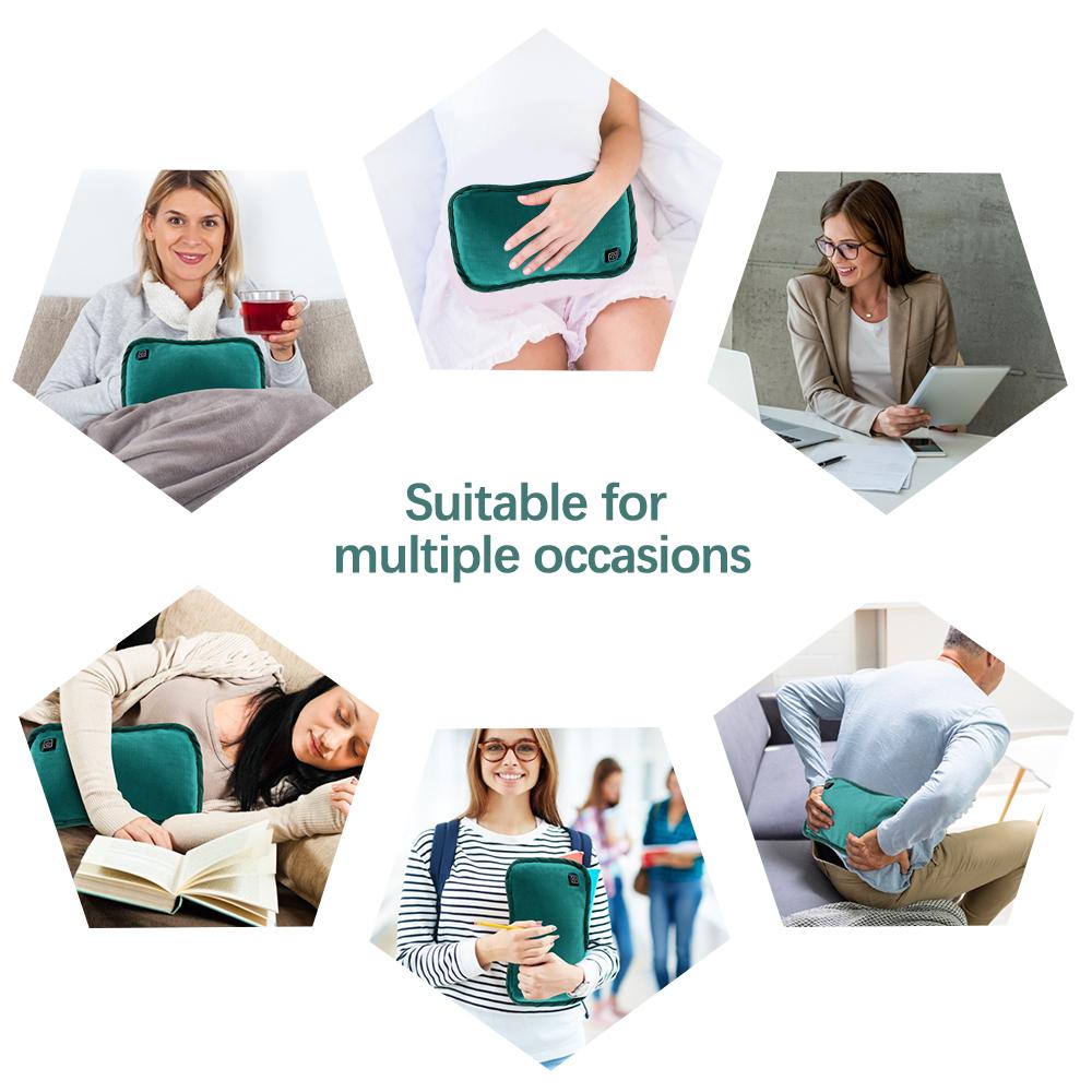 Hand Warmer 1 Min Heating Electric Heater Graphene Heating Flannel Bag Winter Feet Belly Portable Foldable Office Home USB