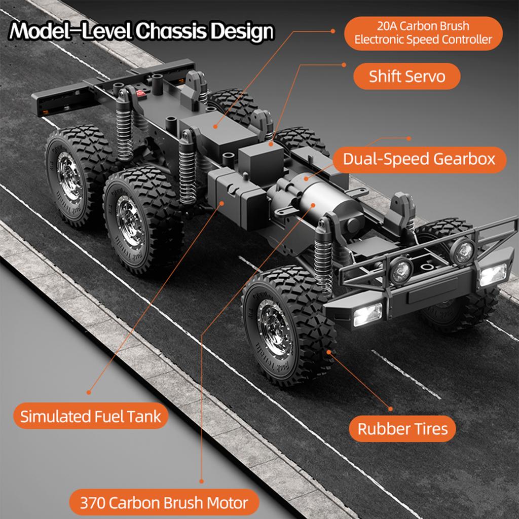 Remote Control Truck, 1 18 Scale 6WD All Terrain RC Car, 2.4GHz Off Road Vehicle with LED Lights for Outdoor Adventure
