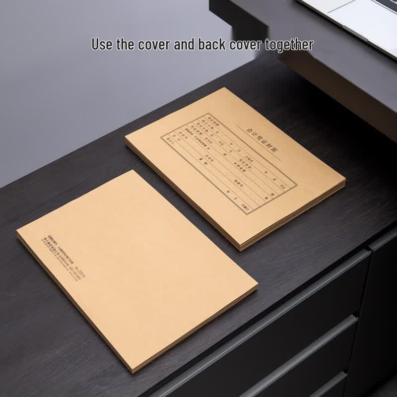 Deli A4 Kraft Paper Voucher Binding Covers