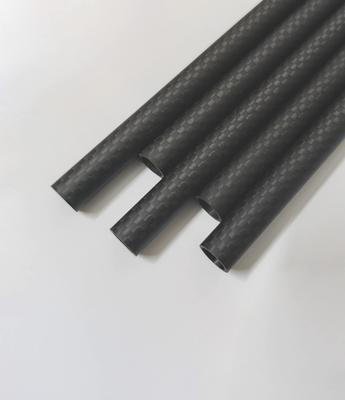 3K Carbon Fiber Hollow Tube, 14mm ID X 16mm OD X 330mm Length (2 Pieces), Matte Weave Surface