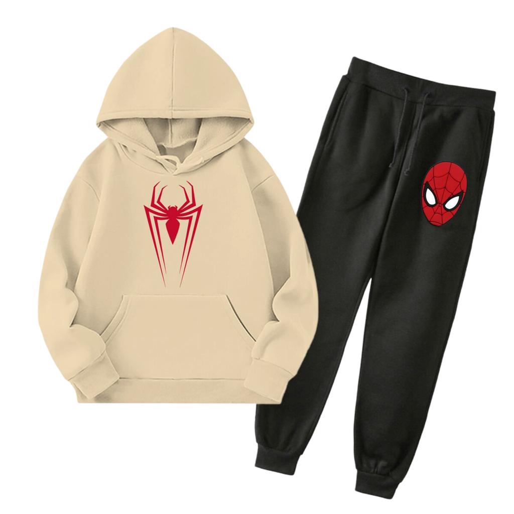 Unisex Kids Hoodie and Jogger Set with Graphic Print and Pockets for Everyday Wear