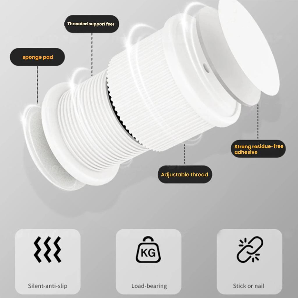4pcs Adjustable Furniture Support Legs Replacement Furniture Pads Support Legs: No Drill, Non-Slip & Shock-Absorbing Accessories