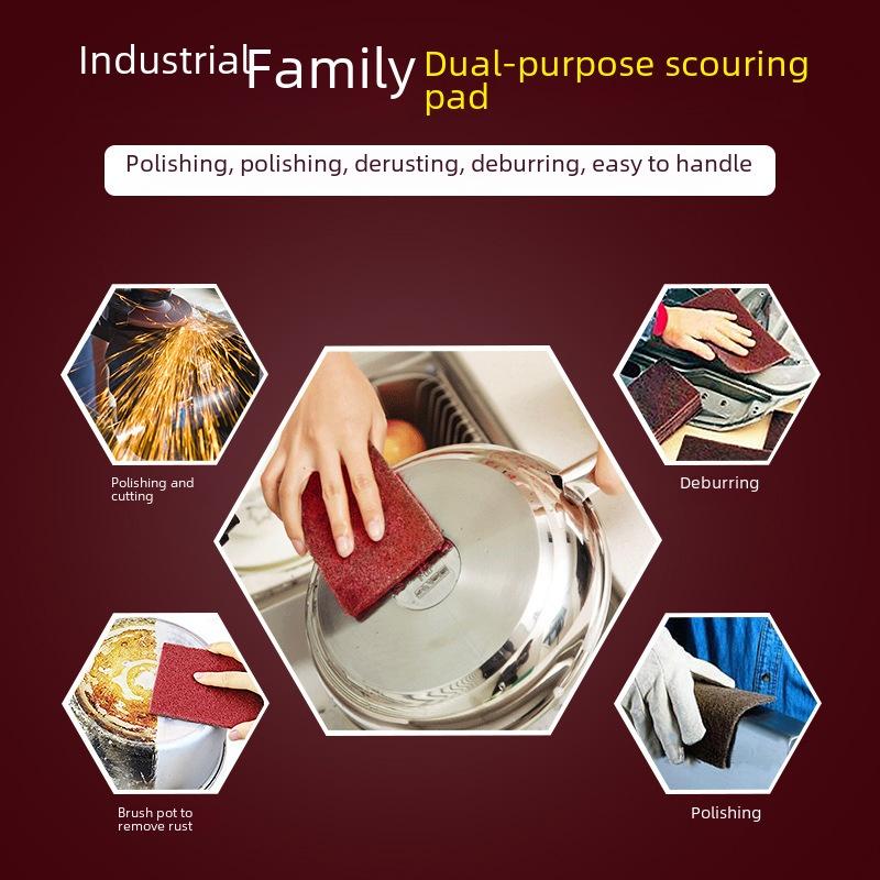 Nylon Emery Scrubbing Cloth Universal Wipe Thickened Industrial Brushed Cloth Kitchen Dishwashing Brush Pot Household Cleaning Cloth