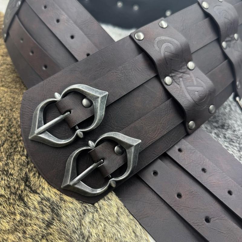 PU Leather Waist Belts with Metal Buckle Adjust Length Medieval Waist Belt Woman Jeans Dresses Skirt Coat Waistband