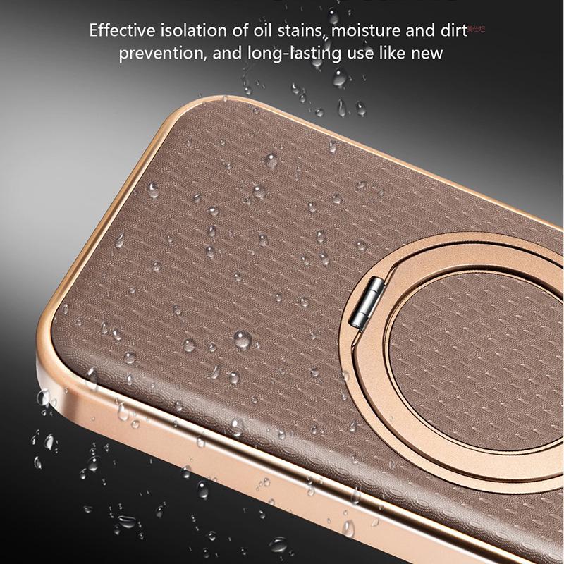 Compatible iPhone Case with Rotating Stand & Magnetic Adsorption for 12, 13, 14, 15, 16, 17 Pro Max - Cross-border Business Male Design
