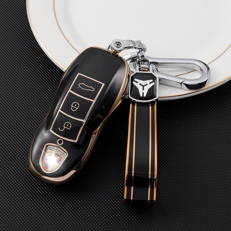 

Чехол для ключа Porsche для Cayenne, Macan, Panamera, 718, Taycan, 911 - Унисекс Накладка на ключ Пряжка PE Bag