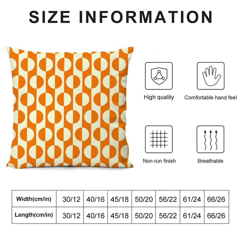 Orange Geometric Pillow Case 3D Print Polyester Fiber 40*40 cm Home Sofa Throw Pillow Cover Decoration Festival Gift