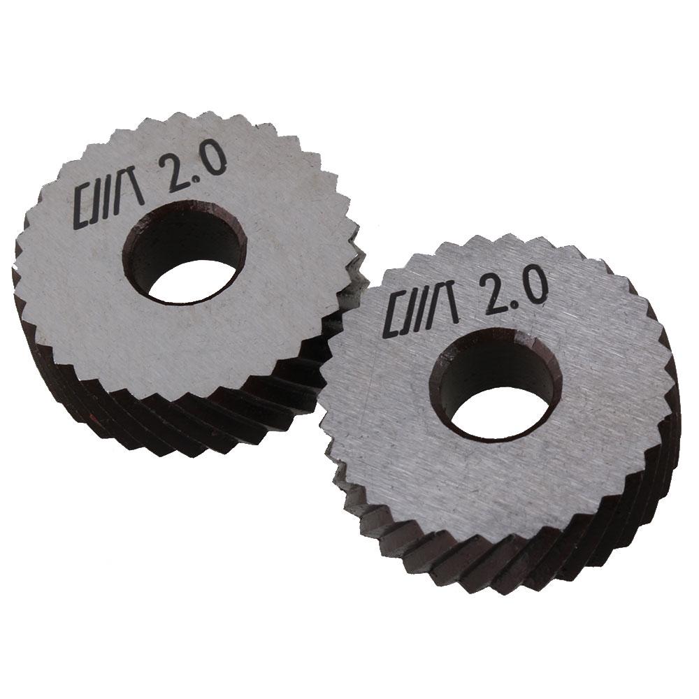 2 x Metal Knurling Tool Diagonal Wheel Linear Knurl 2mm Pitch 8 x 26mm