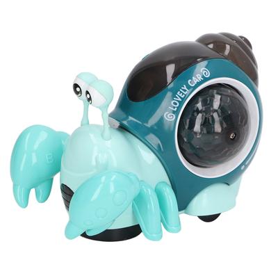 Plazící se šnek Dětská hračka s hudbou 3D světly Interaktivní Raně vzdělávací pro děti Kojence Modrá