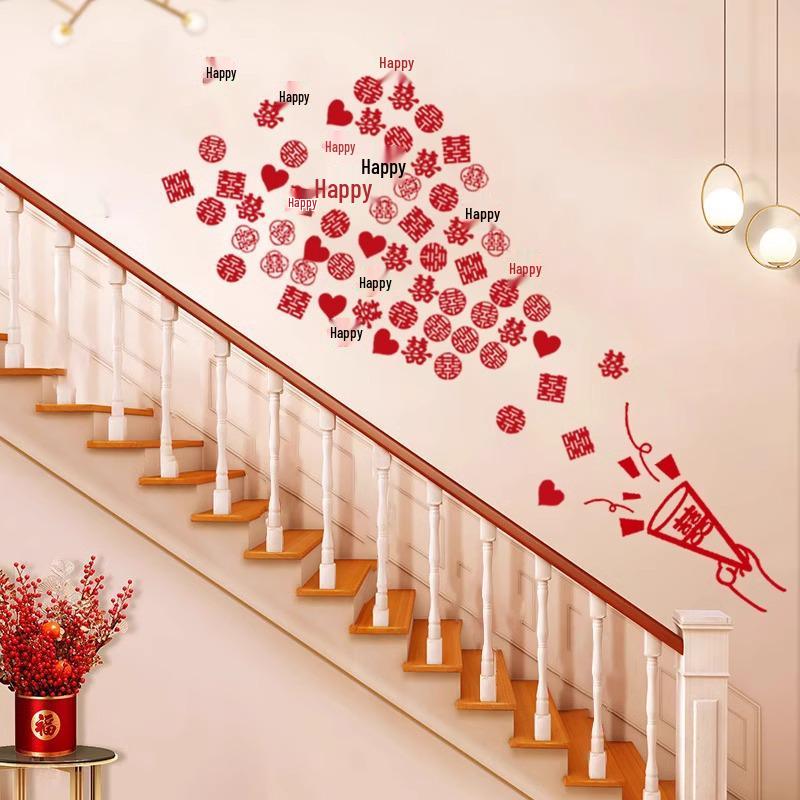 2025 Stylish Xi Character Sticker for Wedding Room and Stairway Decoration