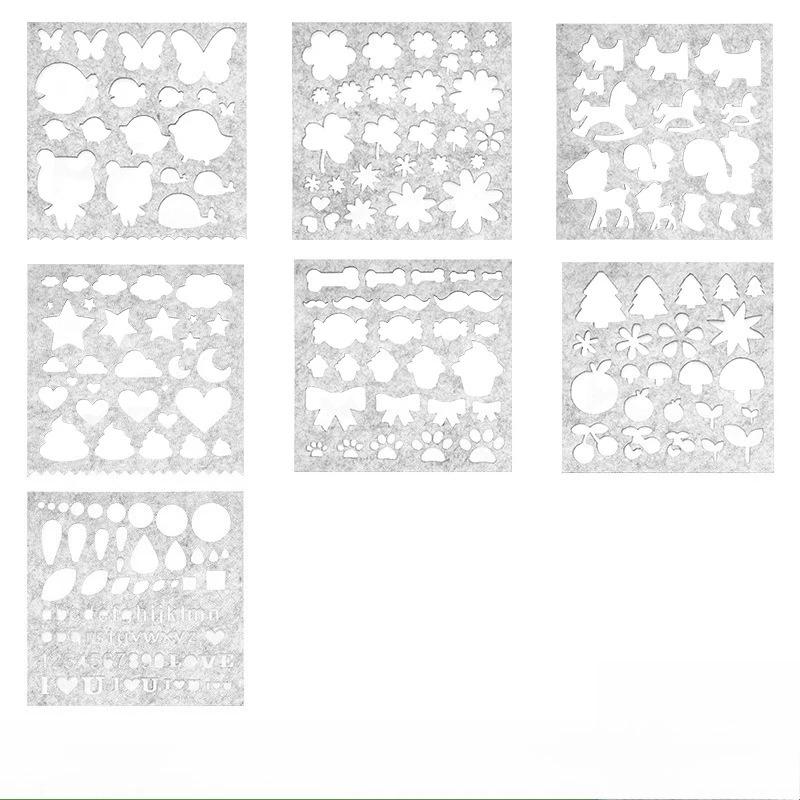 4/7PCS Set Wool Felt Mold Needle Felting Animal Plant Irregular Patterns DIY Craft Stencil Handicraft Shaping Mould Tool