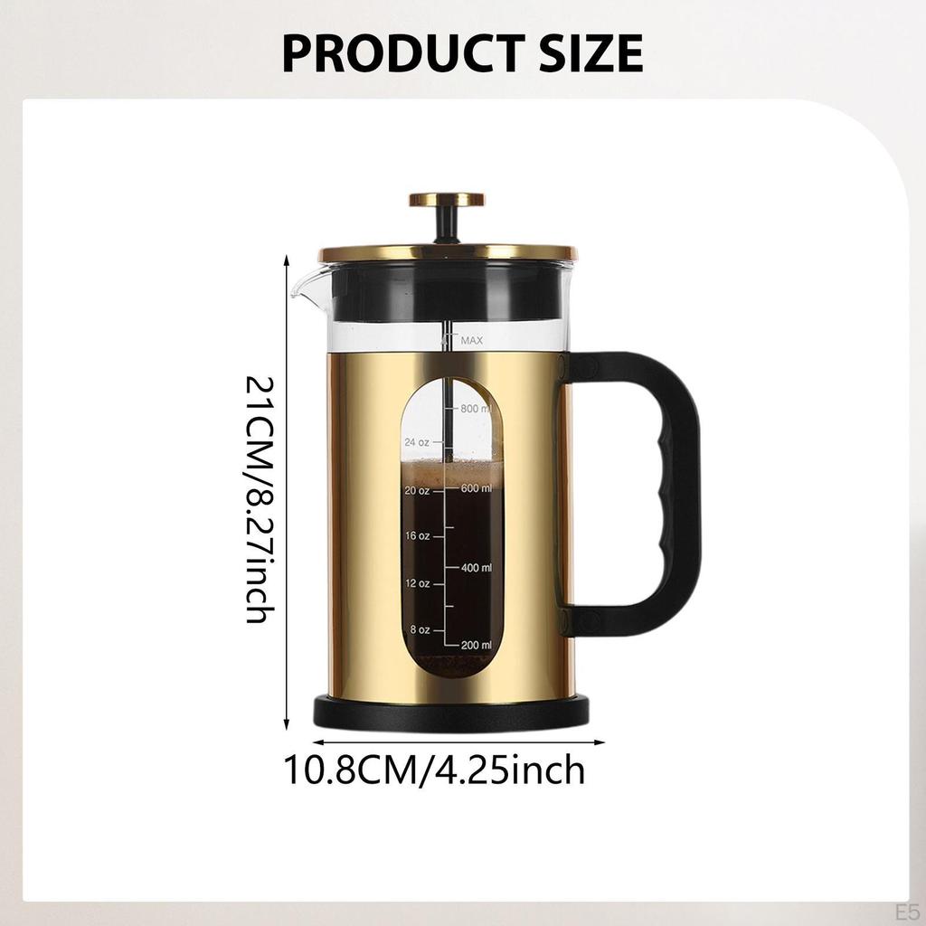 1000ml French Maker for Coffee, Kitchen, Camping, Home Or Office