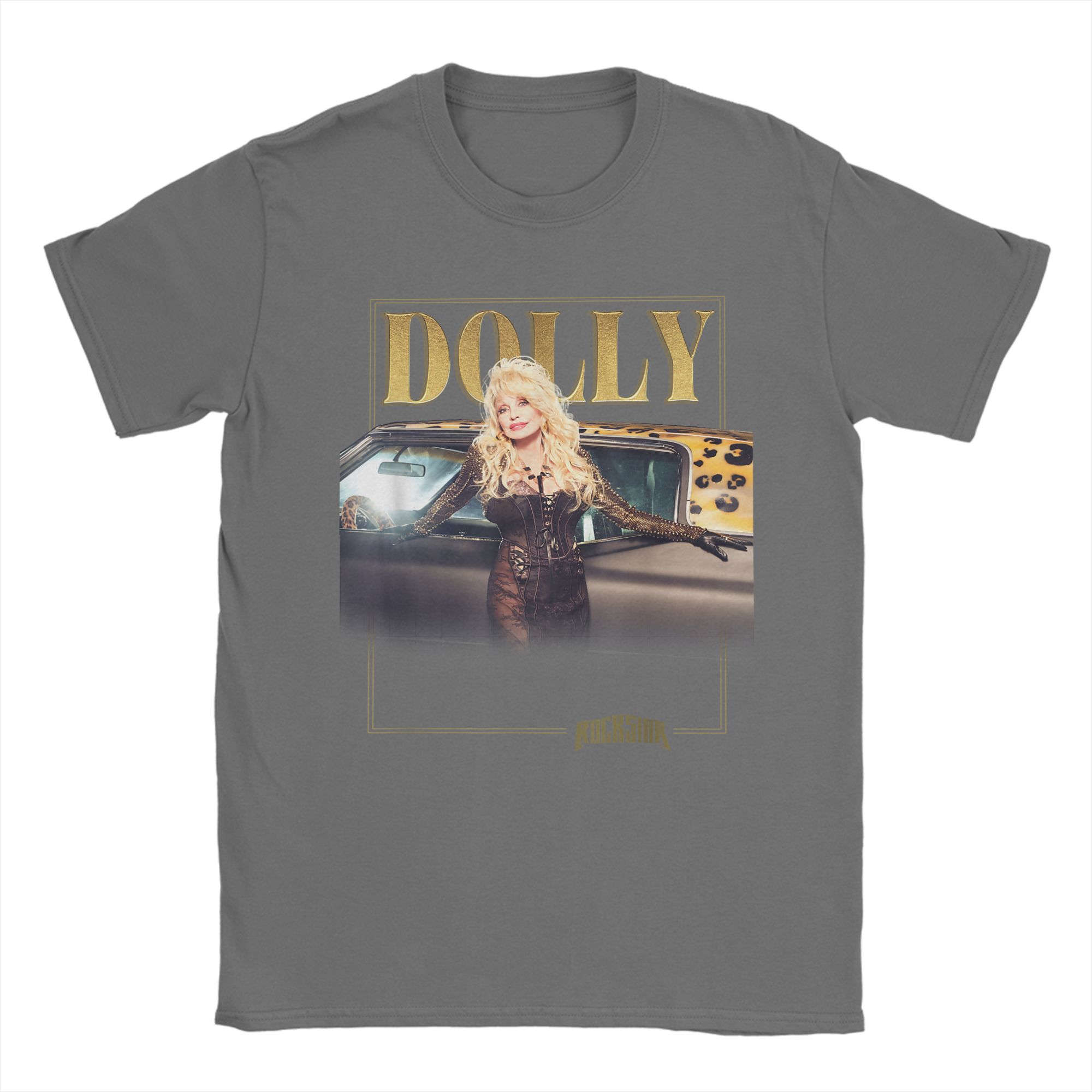 

Dolly Parton Gold Leopard Print TShirt Summer Y2K T Shirts Cotton Hipster Tee Shirt For Adult ShortSleeved Design Top Tees S
