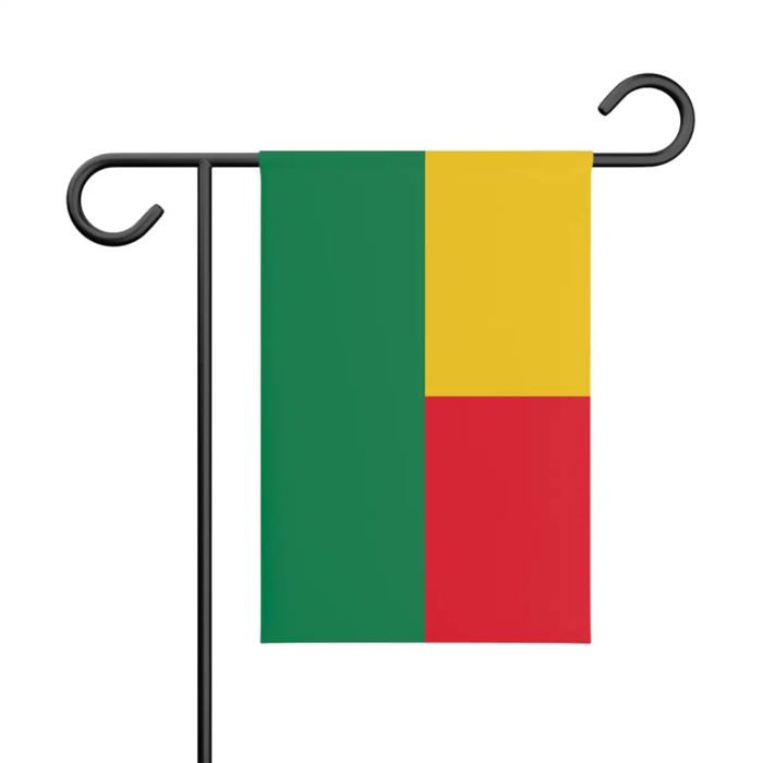 Drapeau - Bénin - 32 x 47.5 cm - Polyester - Impression recto/verso - Multicolore