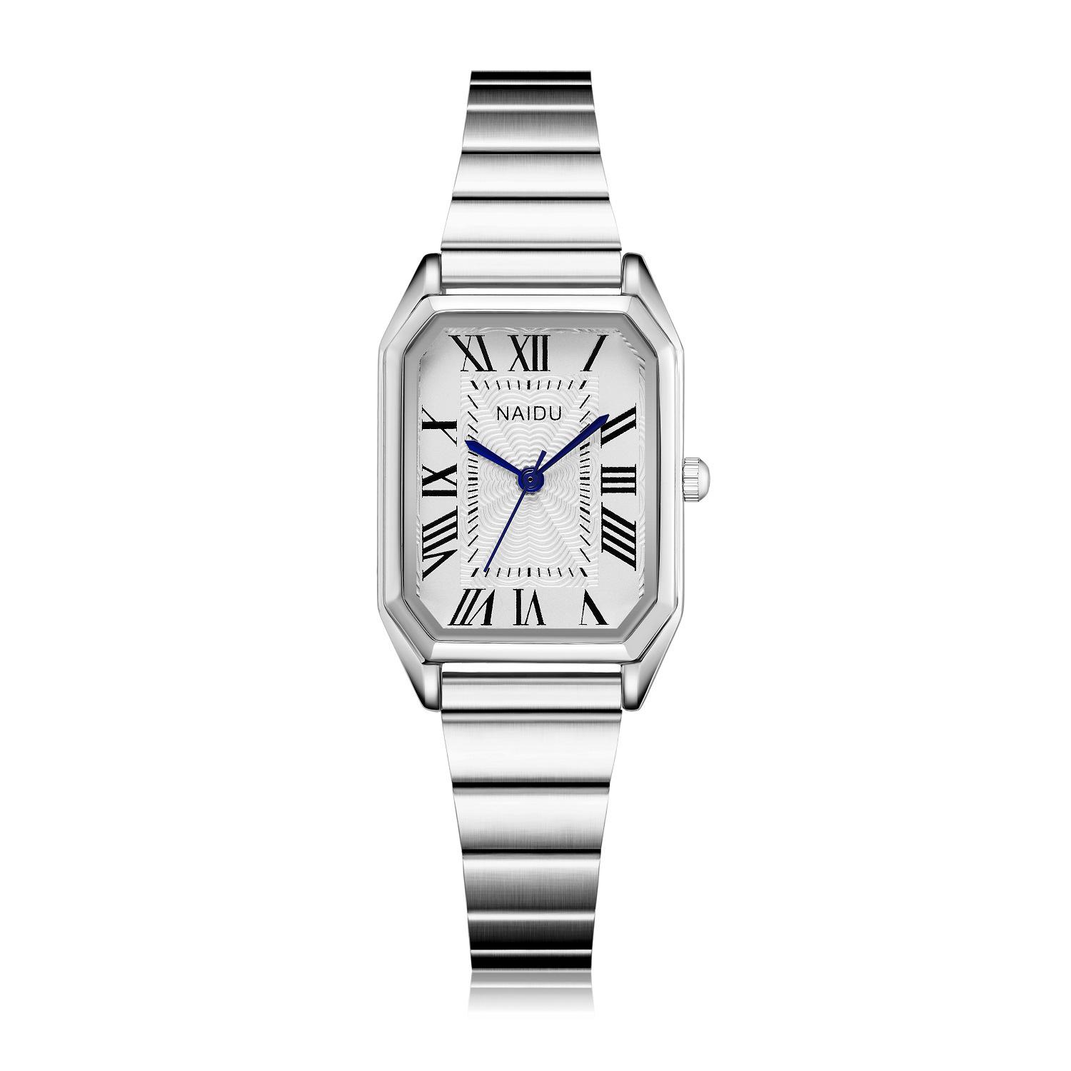 

Римские надписи Маленький квадратный сетчатый ремень Ремень Часы с плетеным сетчатым ремнем Модные женские часы Лесные кварцевые часы Женские часы