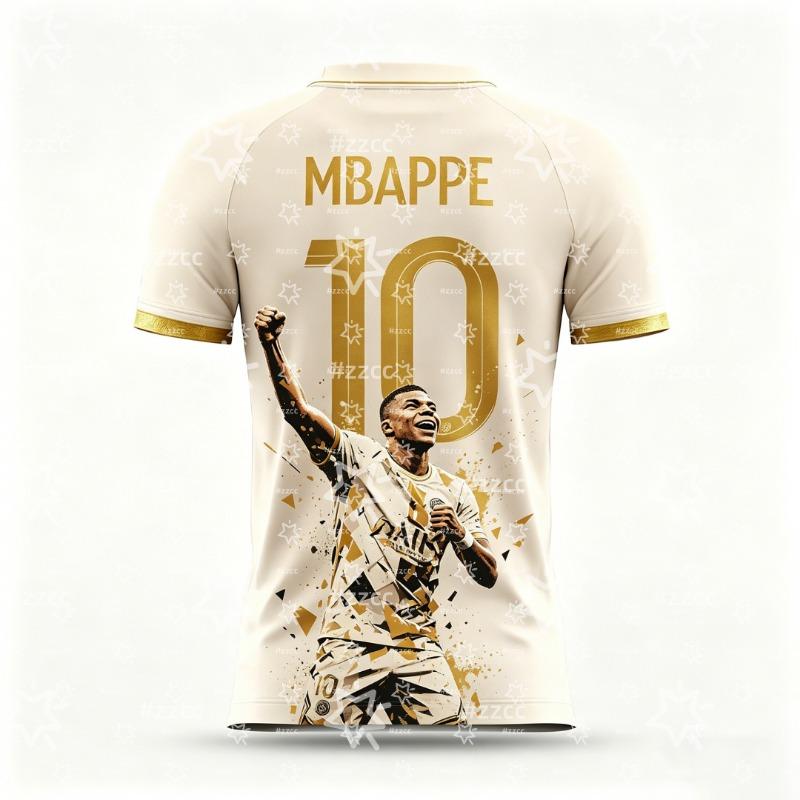 2026 Mbappe Fan Gift No.10 Football Jersey Training Suit Summer Sports Men's T-Shirt  Tee Cycling Jersey