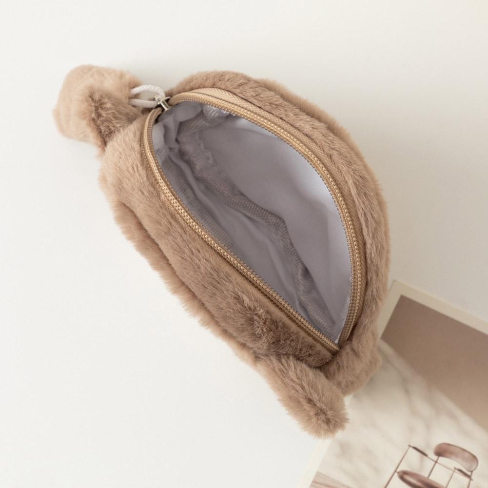 Furry Cartoon Cat Wallet Large-capacity Earphone Bag Plush Bag Keychain Pendant Storage Bag for Lipstick Jewelry For Women