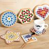 Bamboo Mosaic DIY Coasters Handmade Creative Material for Cup Tableware Mat Tray Placemat Mosaic Crystal Craft Tool Kit Kid Gift