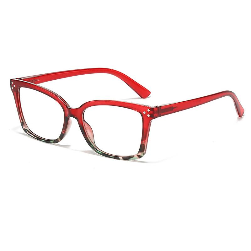 

Модные Классические Брендовые Квадратные Очки для Чтения с Металлическим Ободком и Декором Гвоздиками для Женщин, Фотохромные, Защита от Компьютерного Синего Света, Очки для Дальнозоркости 0 красный
