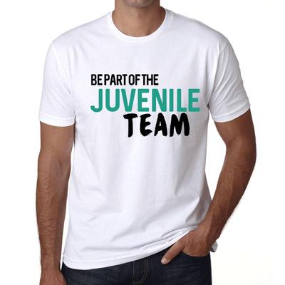 Vintage-T-Shirt für Herren, Grafik-T-Shirt „Be Part of The Juvenile Team“, Weiß